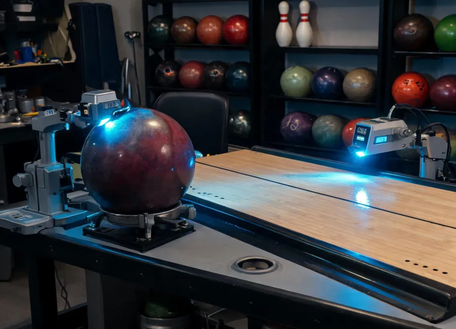 Bowling ball surface scanning station